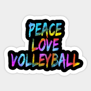 Beach volleyball peace sign motif Peace Love Volleyball Sticker